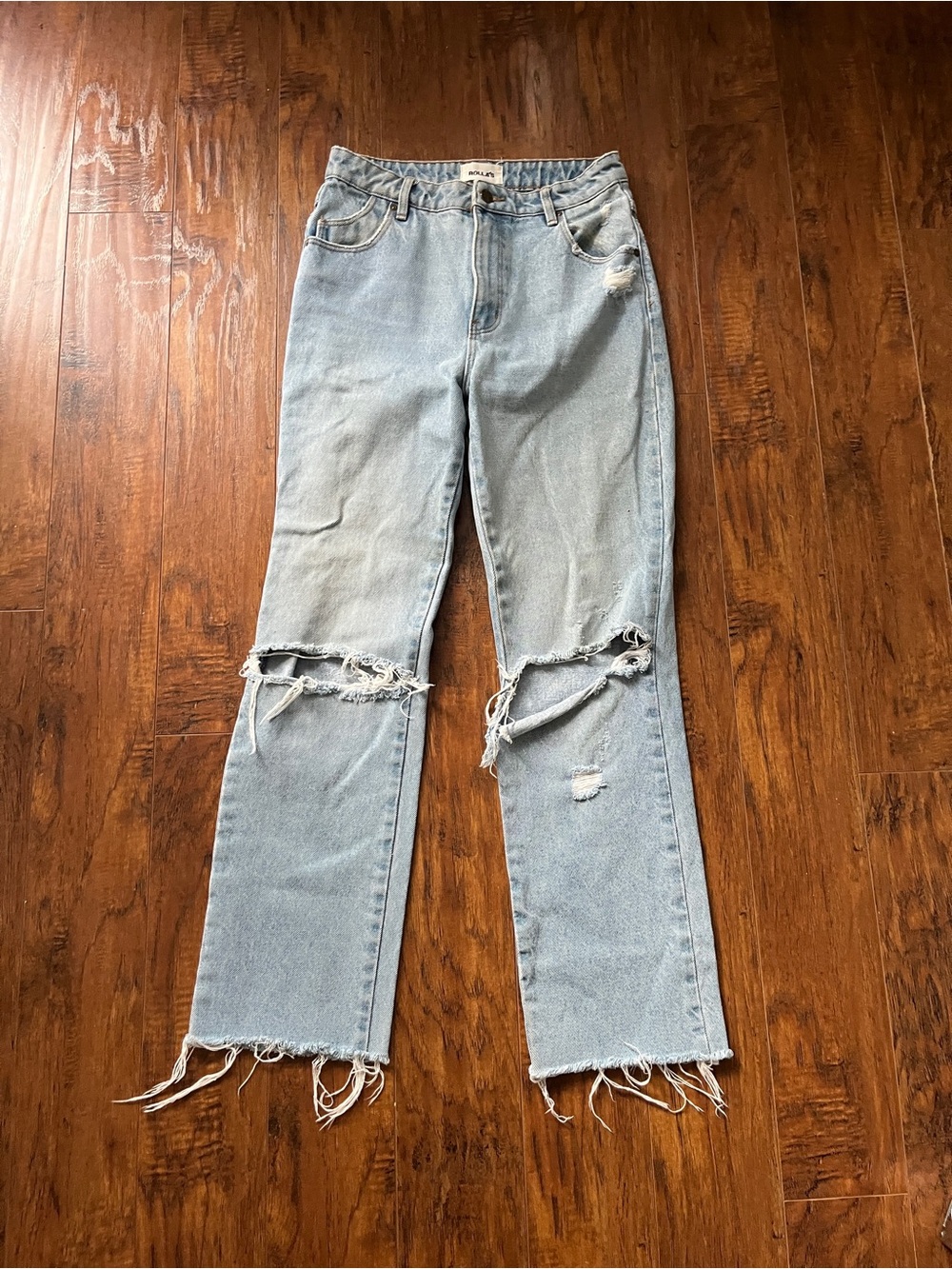 ROLLA'S‎ Light Wash Straight Leg Distressed Jeans